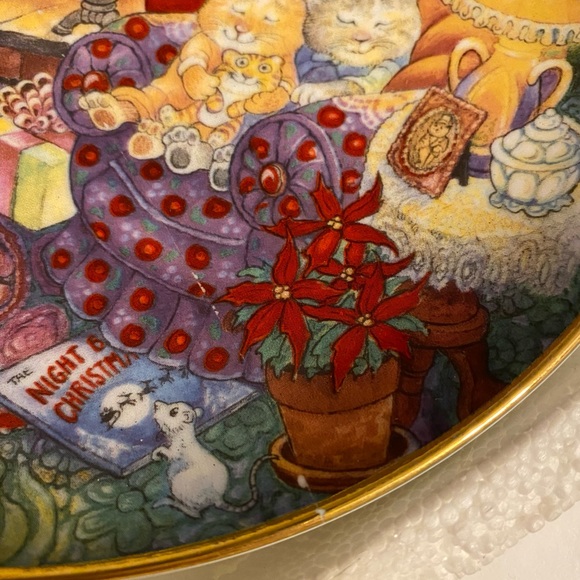 Vintage 1990s Christmas cat collectors plate - Picture 5 of 6